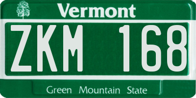 VT license plate ZKM168