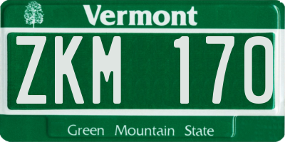 VT license plate ZKM170
