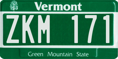 VT license plate ZKM171