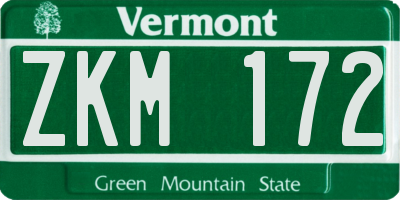 VT license plate ZKM172
