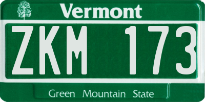 VT license plate ZKM173