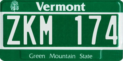 VT license plate ZKM174