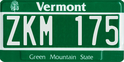 VT license plate ZKM175