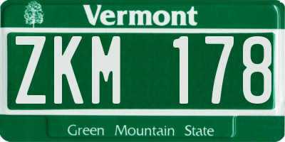 VT license plate ZKM178