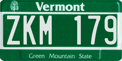 VT license plate ZKM179