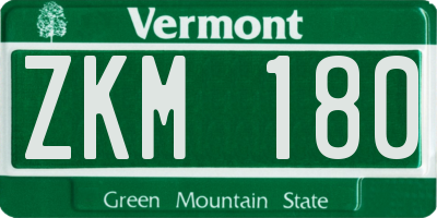 VT license plate ZKM180