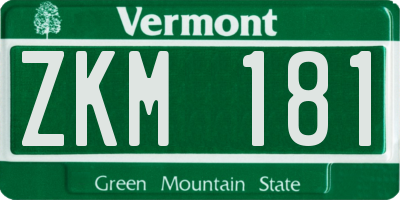 VT license plate ZKM181