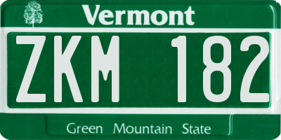 VT license plate ZKM182
