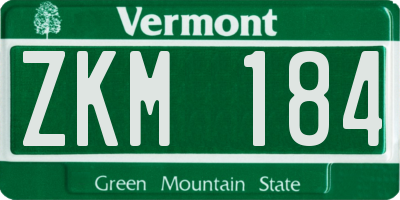 VT license plate ZKM184