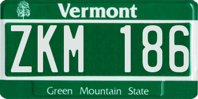 VT license plate ZKM186