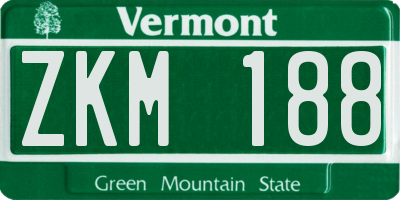 VT license plate ZKM188