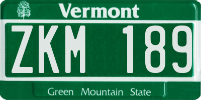 VT license plate ZKM189