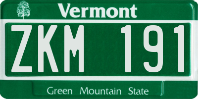 VT license plate ZKM191