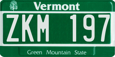 VT license plate ZKM197