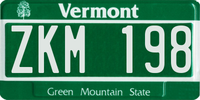 VT license plate ZKM198