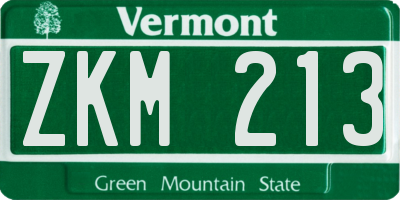 VT license plate ZKM213
