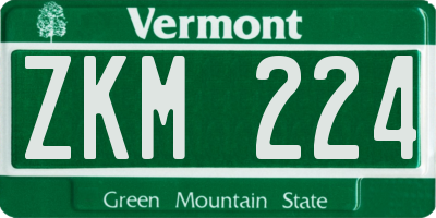 VT license plate ZKM224