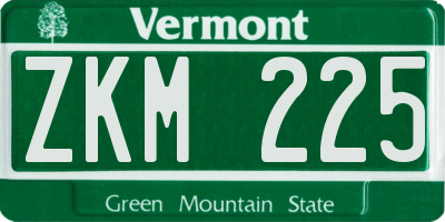 VT license plate ZKM225
