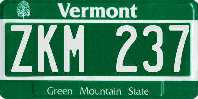 VT license plate ZKM237