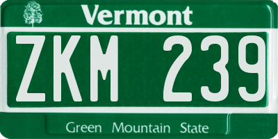 VT license plate ZKM239