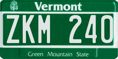 VT license plate ZKM240