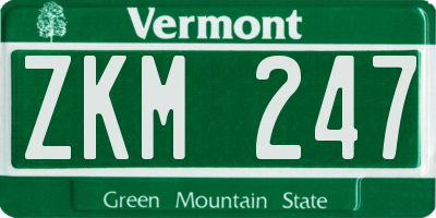 VT license plate ZKM247