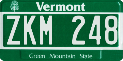 VT license plate ZKM248