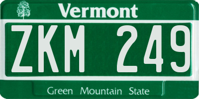 VT license plate ZKM249