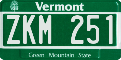 VT license plate ZKM251