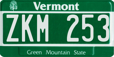 VT license plate ZKM253