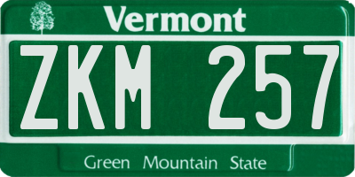 VT license plate ZKM257