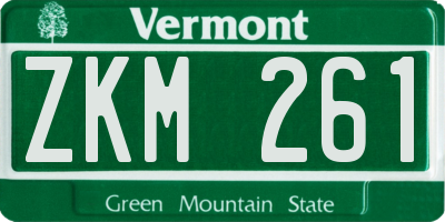 VT license plate ZKM261