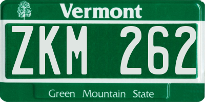 VT license plate ZKM262