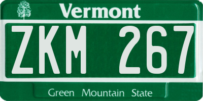 VT license plate ZKM267