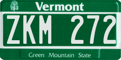VT license plate ZKM272