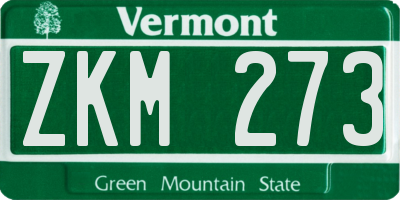 VT license plate ZKM273