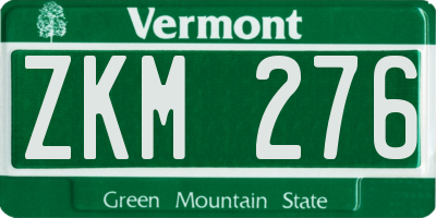 VT license plate ZKM276