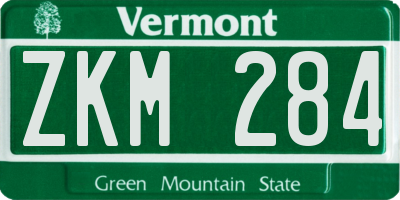 VT license plate ZKM284