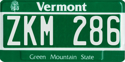 VT license plate ZKM286