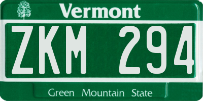 VT license plate ZKM294