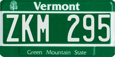 VT license plate ZKM295