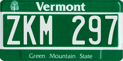 VT license plate ZKM297