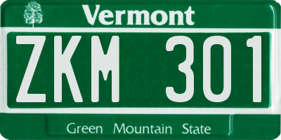 VT license plate ZKM301