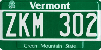 VT license plate ZKM302