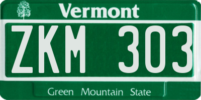 VT license plate ZKM303