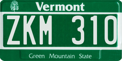 VT license plate ZKM310