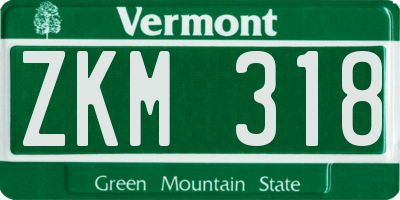 VT license plate ZKM318