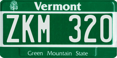 VT license plate ZKM320