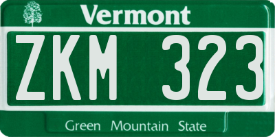 VT license plate ZKM323