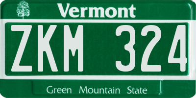 VT license plate ZKM324
